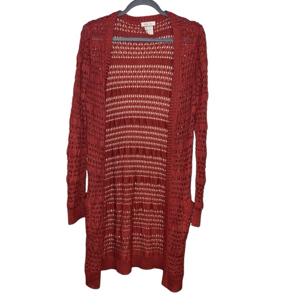 Matilda Jane Crochet Open Front Cardigan Women's boho lagenlook medium fall - Picture 3 of 7